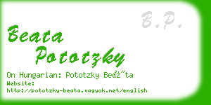 beata pototzky business card